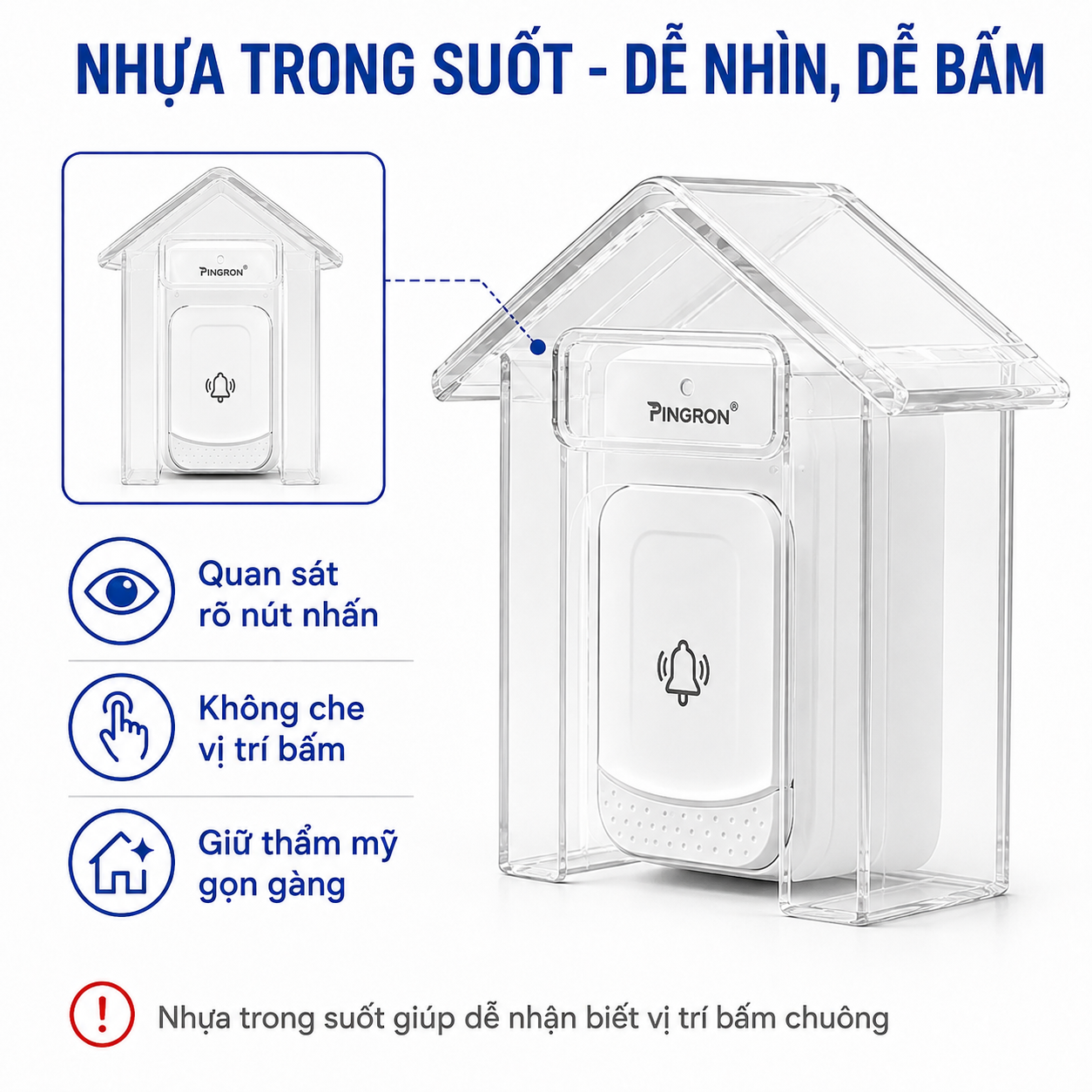 Chuông báo khẩn cấp người già Pingron S016W kèm nút SOS N03 / N02 / DB06 – image 3