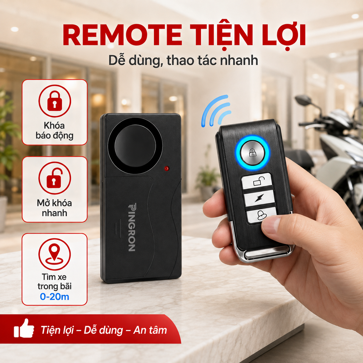 Khóa Chống Trộm Xe Máy PINGRON PR-R05 | Báo Động Lớn 110dB – image 6