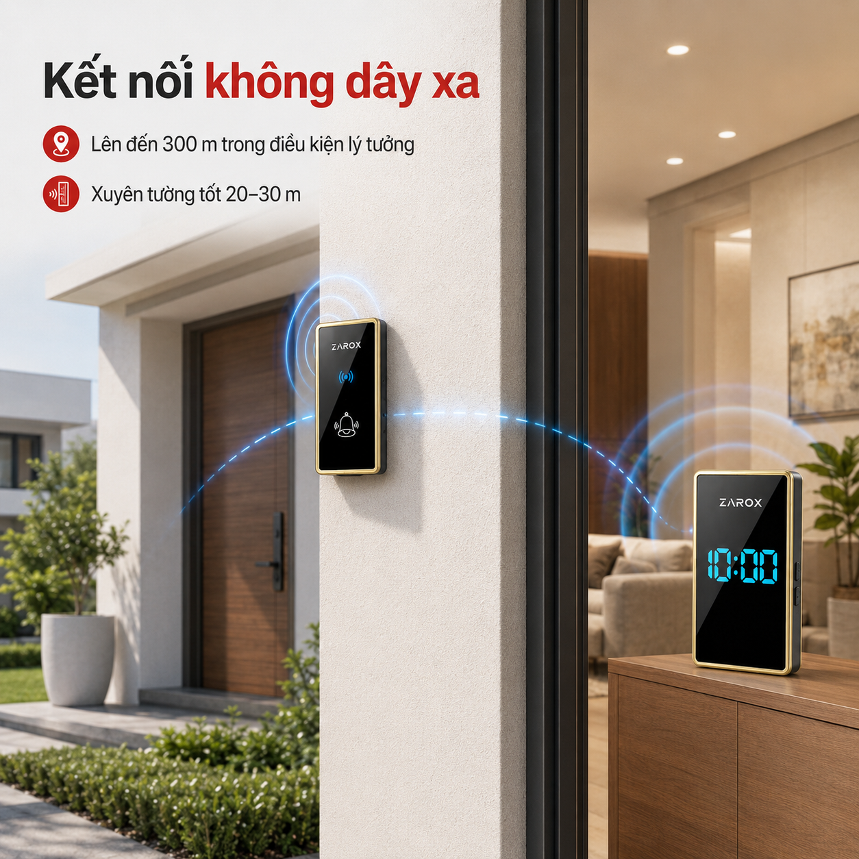 Chuông cửa không dây ZAROX ZD07 kết nối xa