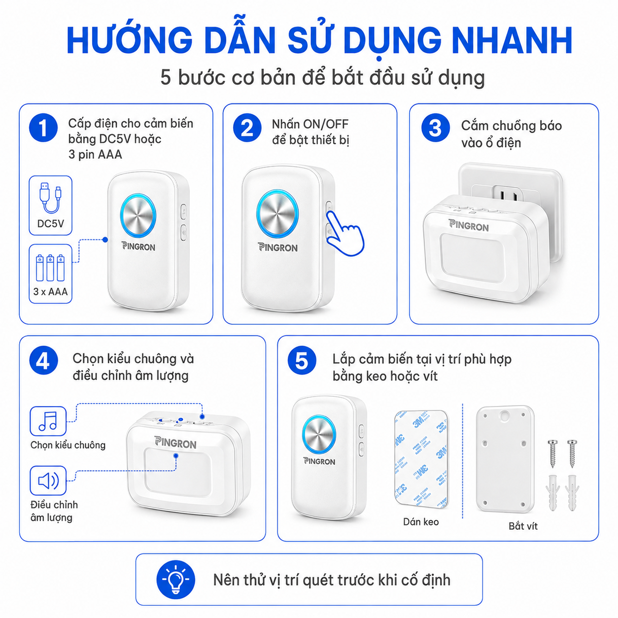 Chuông báo khách hồng ngoại không dây PINGRON C10 – ảnh 7