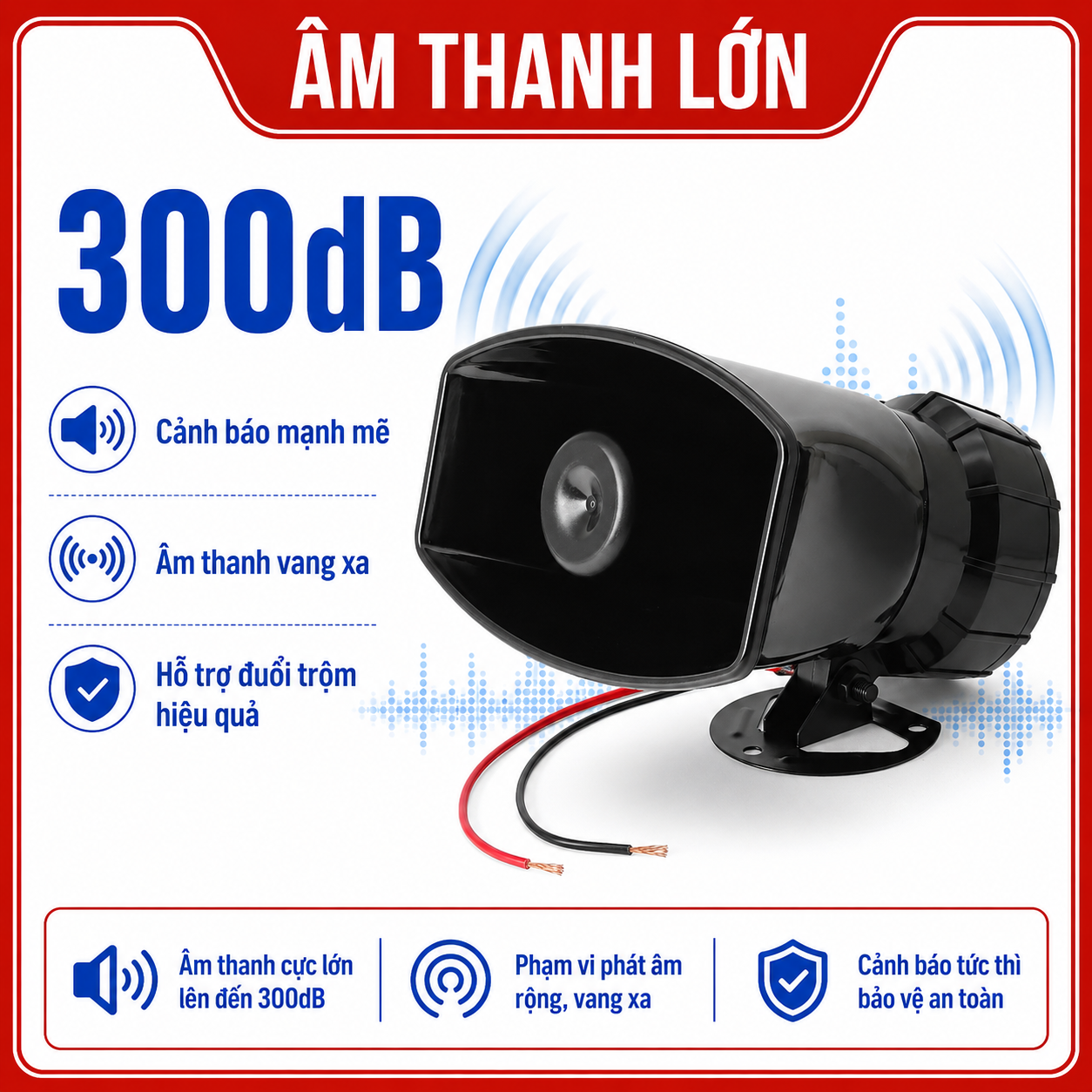 Còi hú báo động S03 với âm lượng lớn đến 300dB
