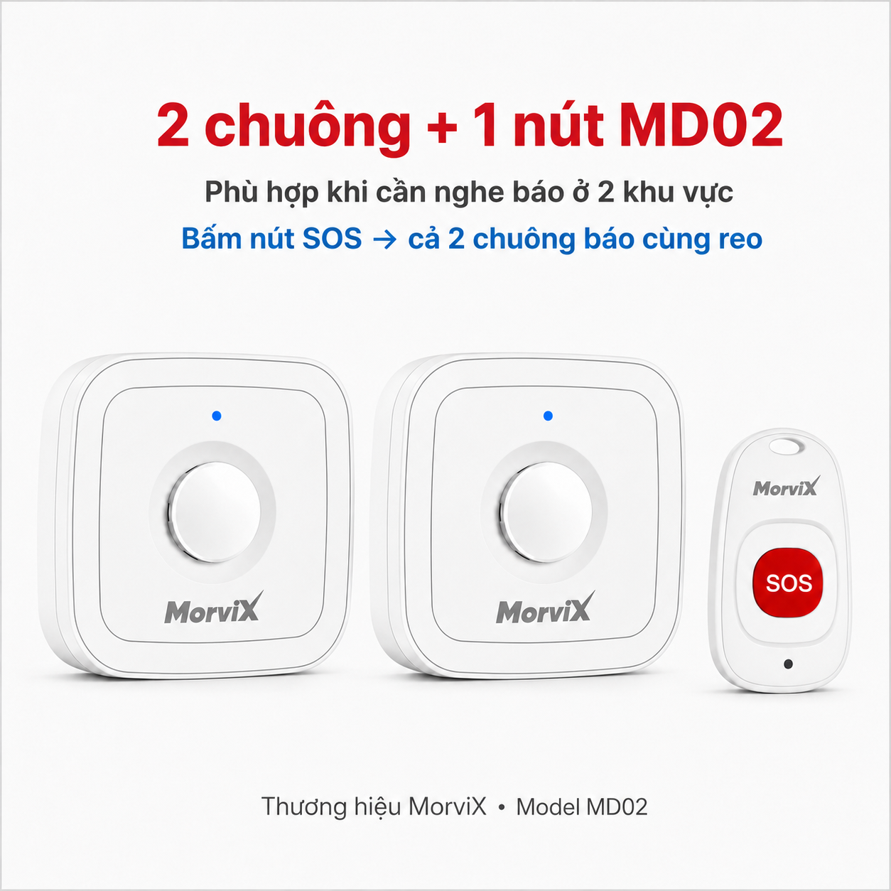 2 chuông + 1 nút MD02