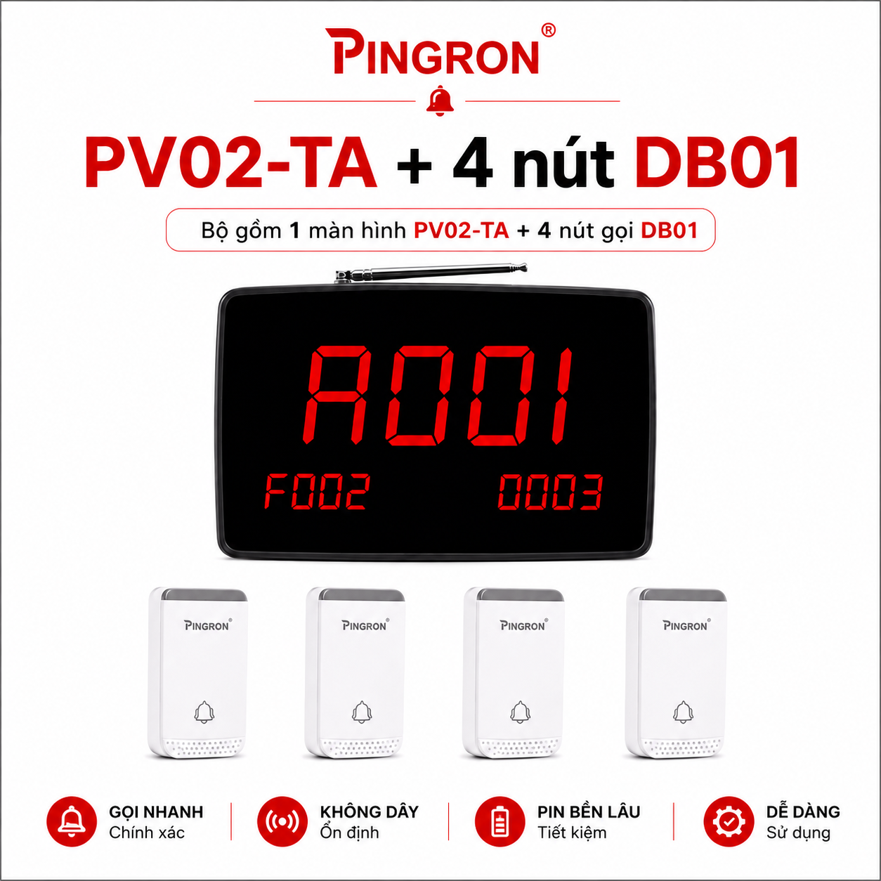 PV02-TA + 4 nút DB01