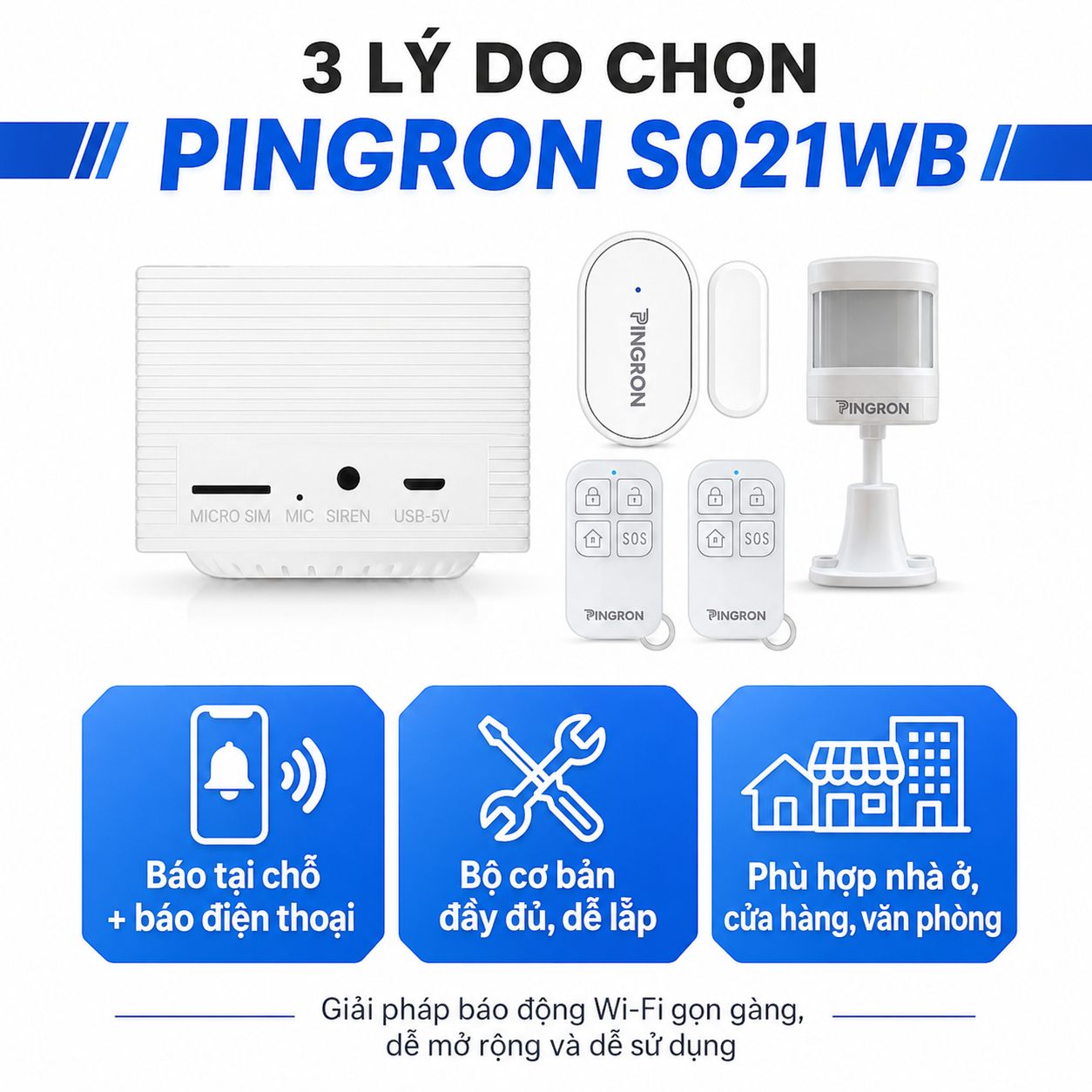 Thiết bị báo động chống trộm qua điện thoại WiFi PINGRON S021WB – ảnh 9