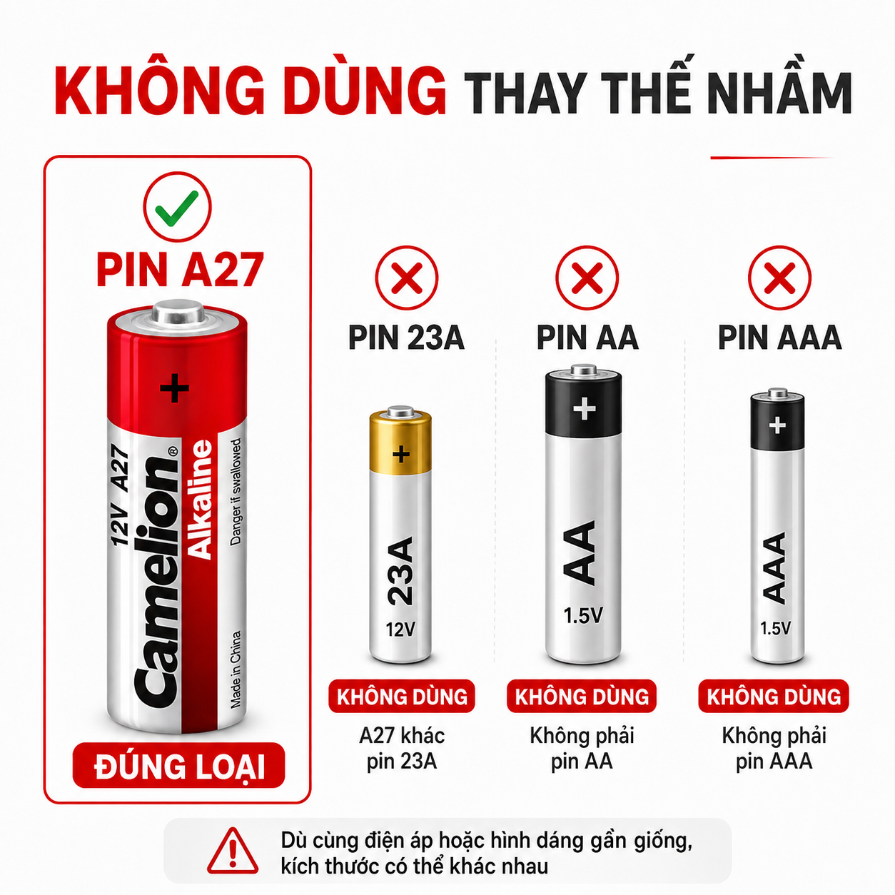 Pin 27A 12V Alkaline Camelio dùng cho remote cửa cuốn, báo động – ảnh 5