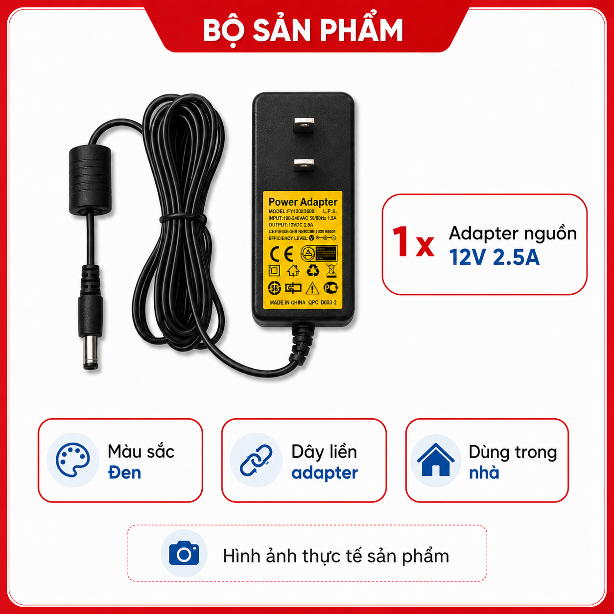 Nguồn Adapter 12V 2.5A  Sử Dụng Cho Các Thiết Bị Điện Dùng Nguồn 12V – ảnh 8