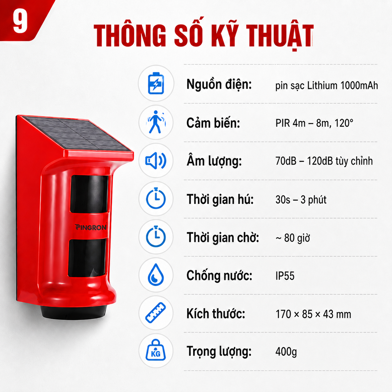 Thông số kỹ thuật PINGRON P09