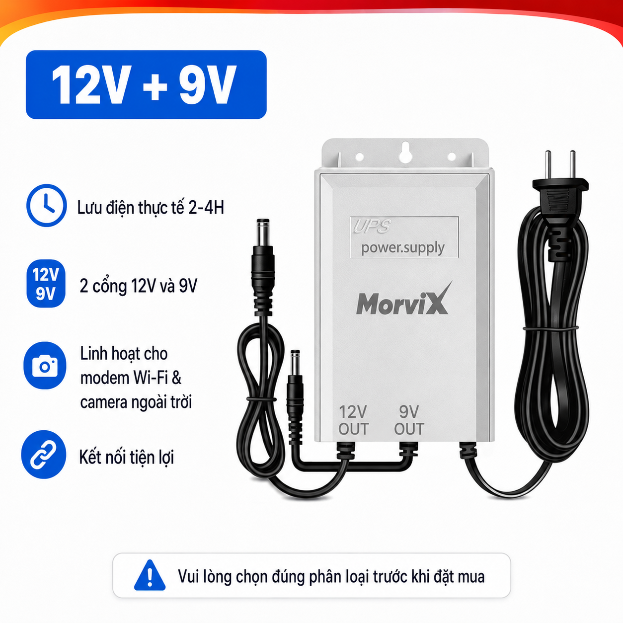 Bộ lưu điện 12V lưu điện wifi và camera ngoài trời, trữ điện từ 8-12H, không lo mất điện – ảnh 9