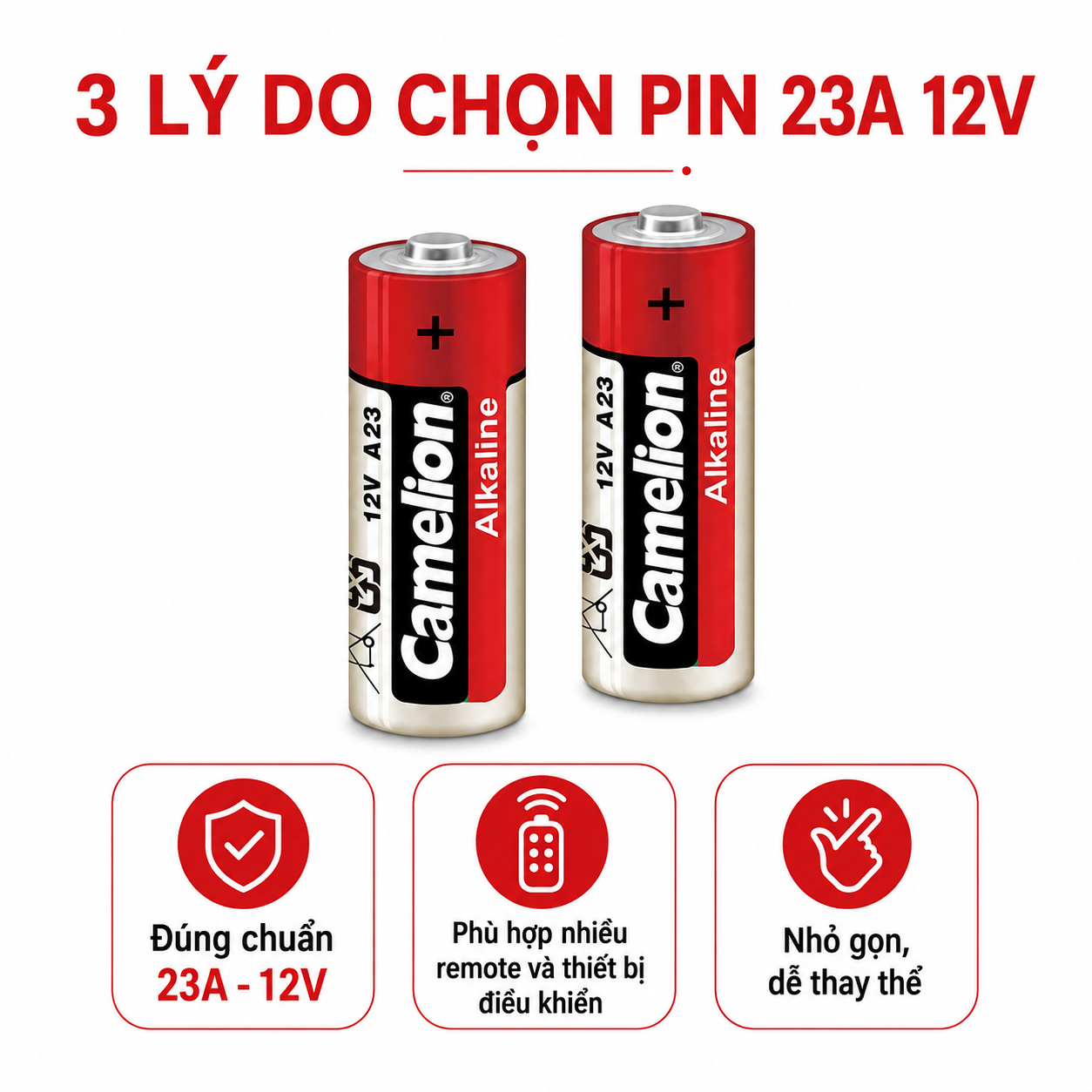 Pin Alkaline 23A 12V 50mAh dùng cho chuông cửa, báo động và remote – ảnh 2