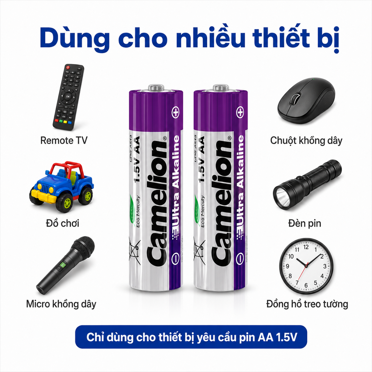 Pin AA Ultra Alkaline 1.5V dung lượng cao – Tùy chọn 2/4/6/8/10 viên – ảnh 2