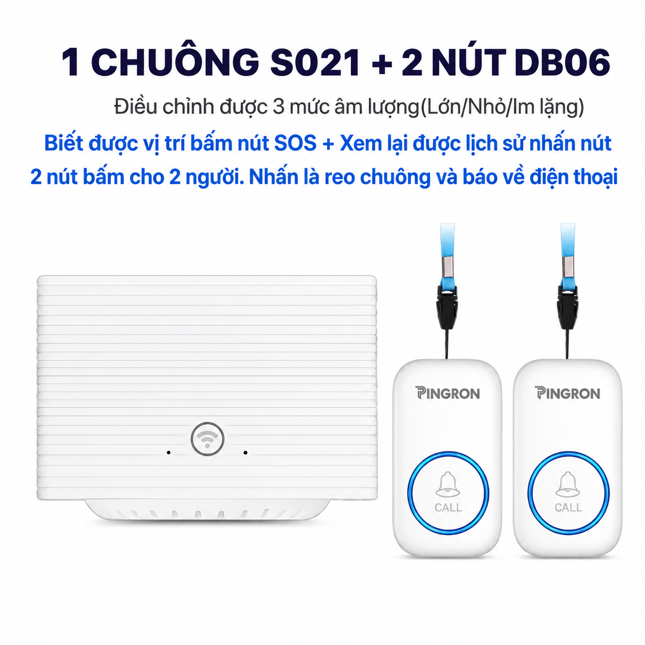 1 chuông S021 + 2 nút DB06