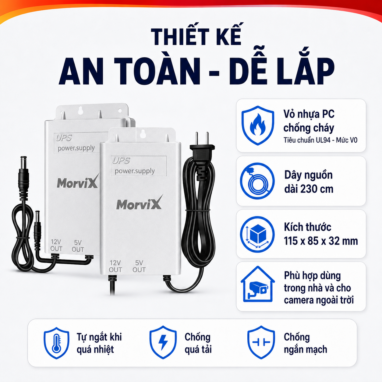 Bộ lưu điện 12V lưu điện wifi và camera ngoài trời, trữ điện từ 8-12H, không lo mất điện – ảnh 5