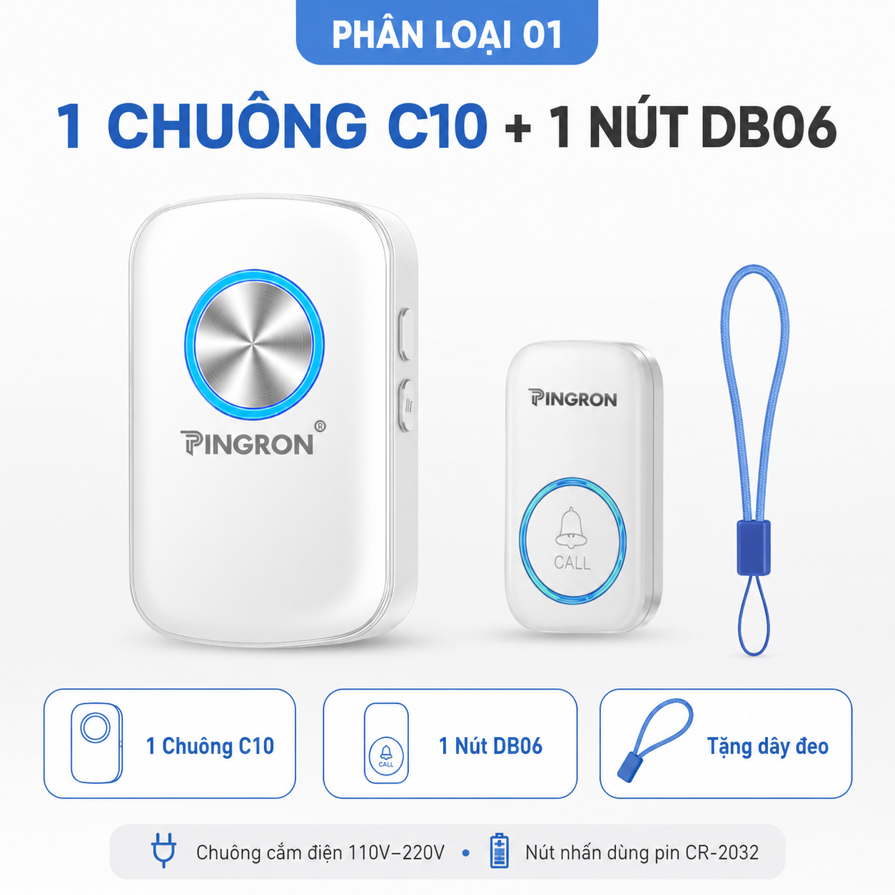 1 Chuông C10 + 1 nút DB06