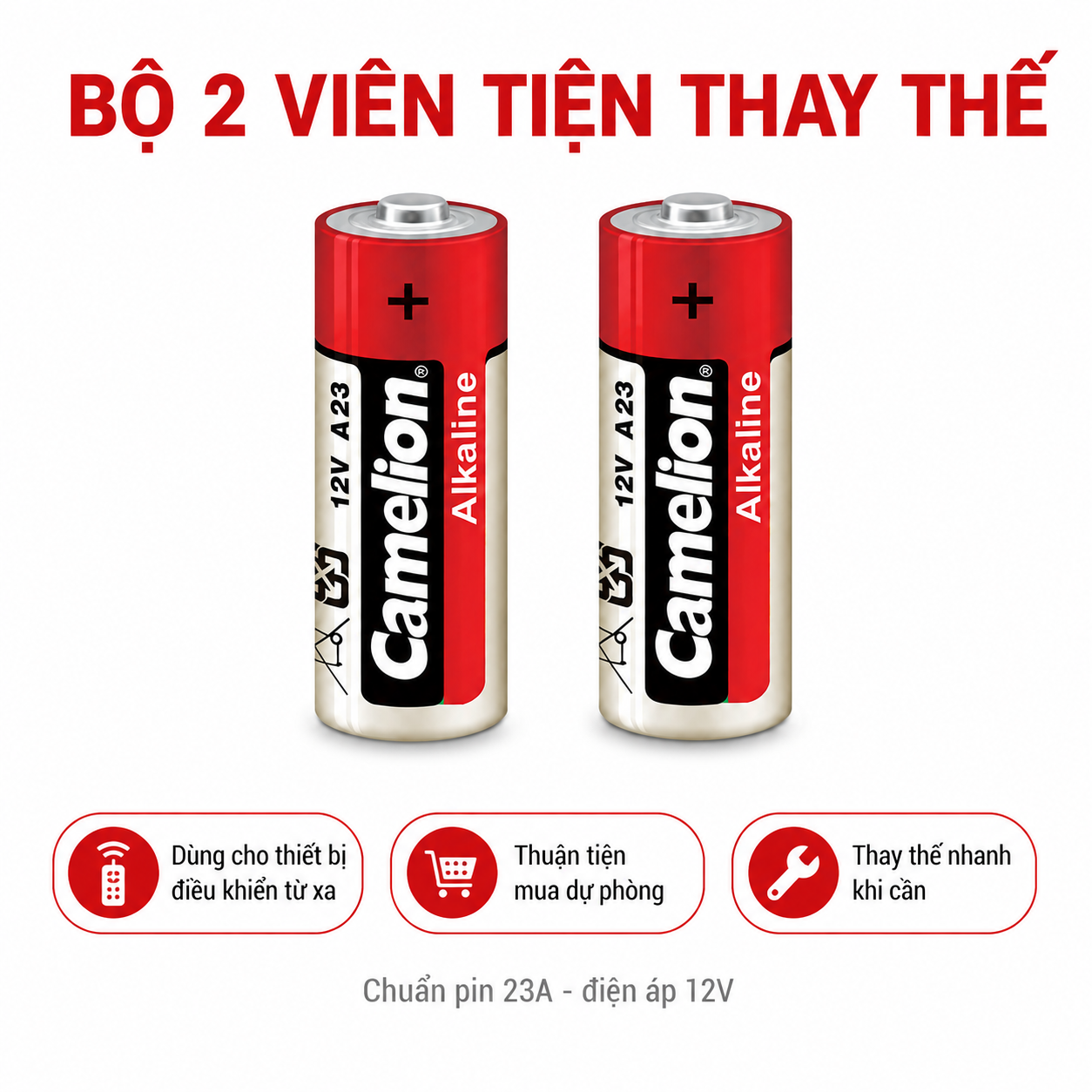 Pin Alkaline 23A 12V 50mAh dùng cho chuông cửa, báo động và remote – ảnh 8