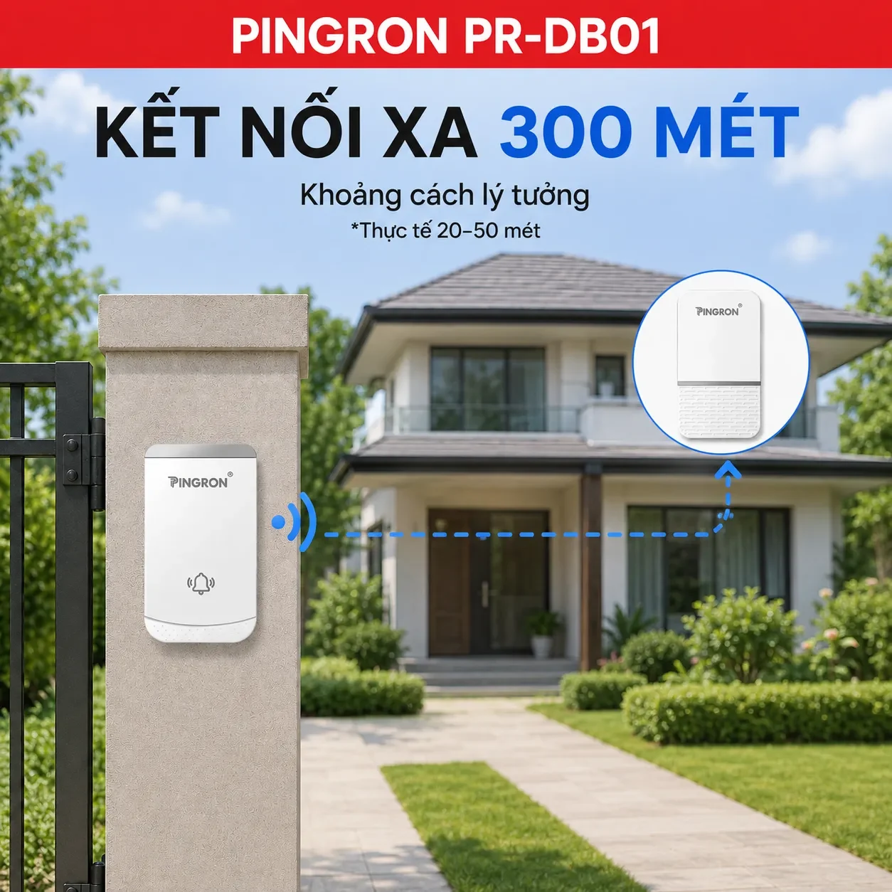 Khoảng cách kết nối chuông cửa xa
