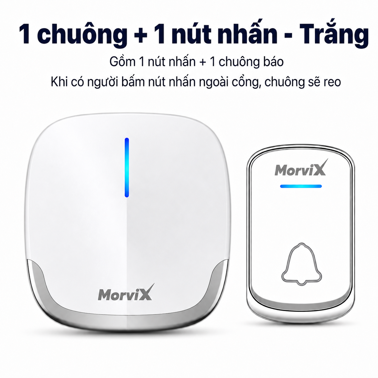 1 chuông + 1 nút nhấn · Trắng