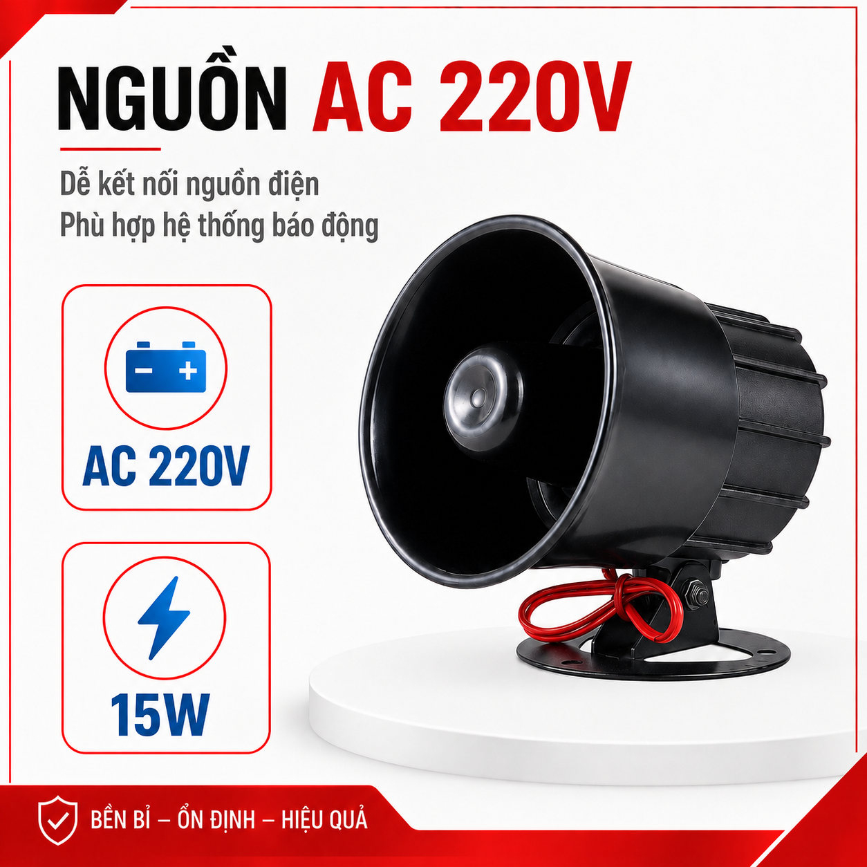 Còi hú PINGRON S10 nguồn AC 220V công suất 15W