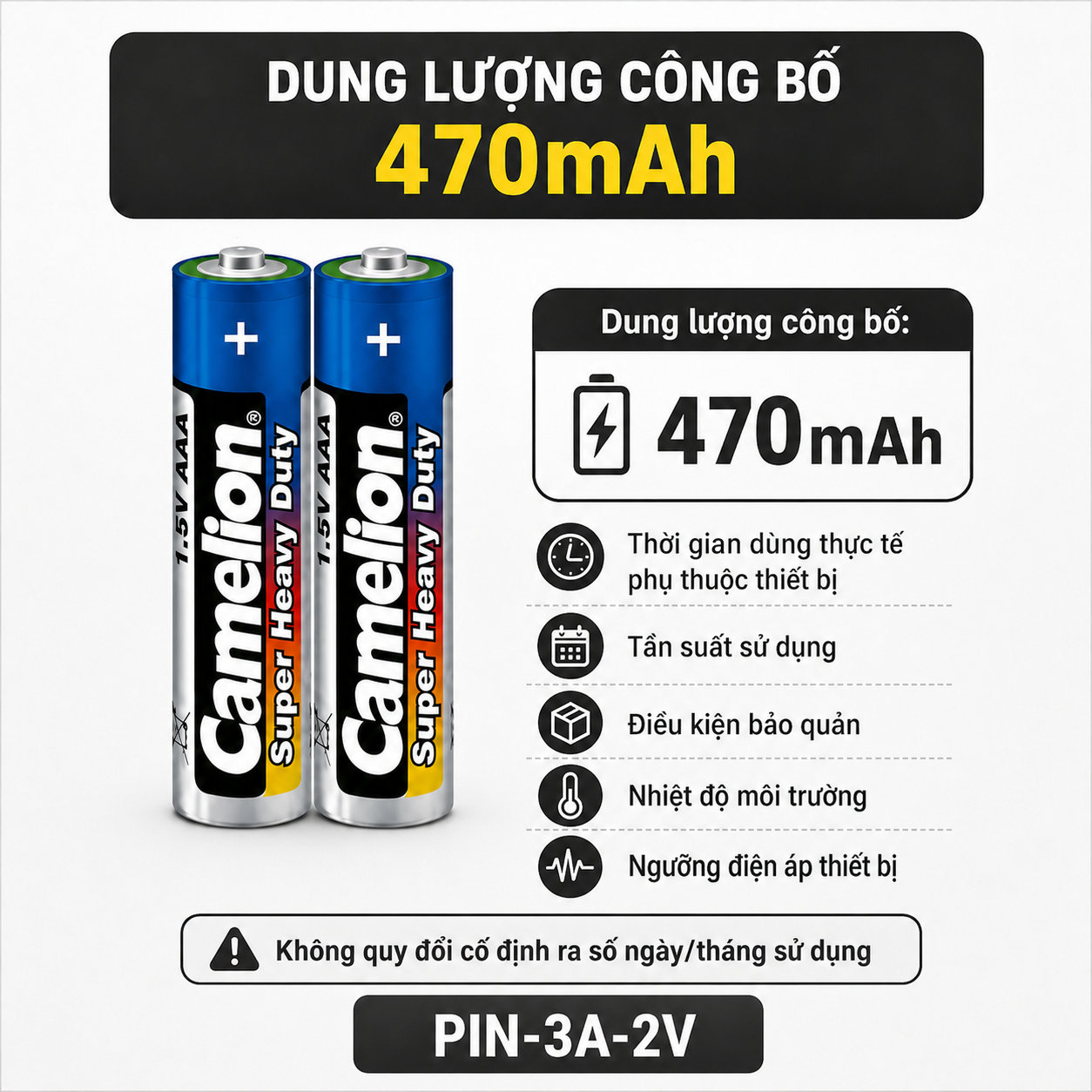 Pin AAA Super Heavy 1.5V 470mAh – Bộ 2 viên – image 5