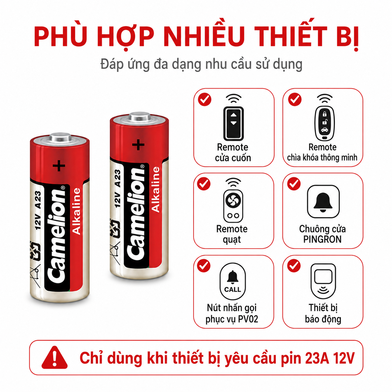 Pin Alkaline 23A 12V 50mAh dùng cho chuông cửa, báo động và remote – ảnh 3