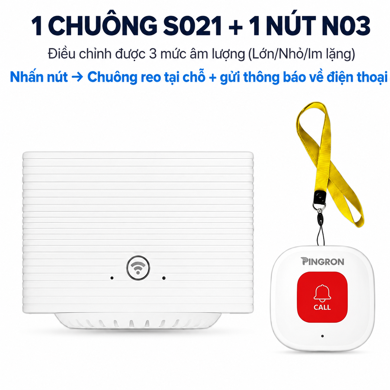 1 chuông S021 + 1 nút N03