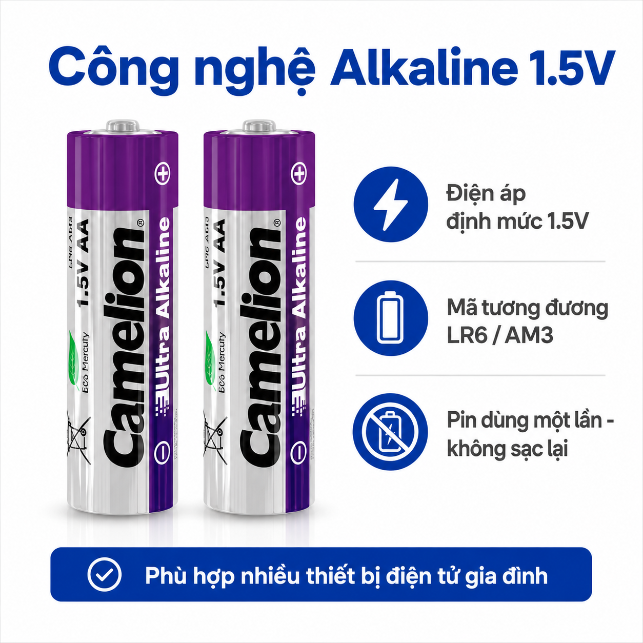 Pin AA Ultra Alkaline 1.5V dung lượng cao – Tùy chọn 2/4/6/8/10 viên – ảnh 3
