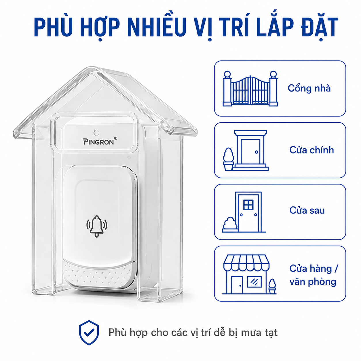 Chuông báo khẩn cấp người già Pingron S016W kèm nút SOS N03 / N02 / DB06 – image 6