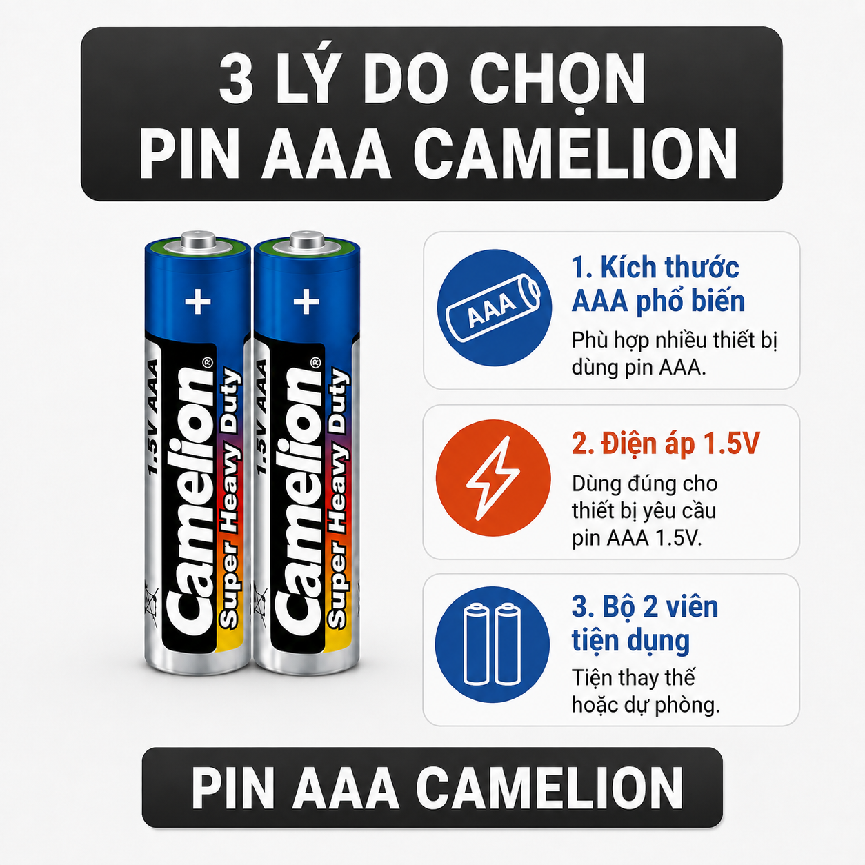 Pin AAA Super Heavy 1.5V 470mAh – Bộ 2 viên – image 2