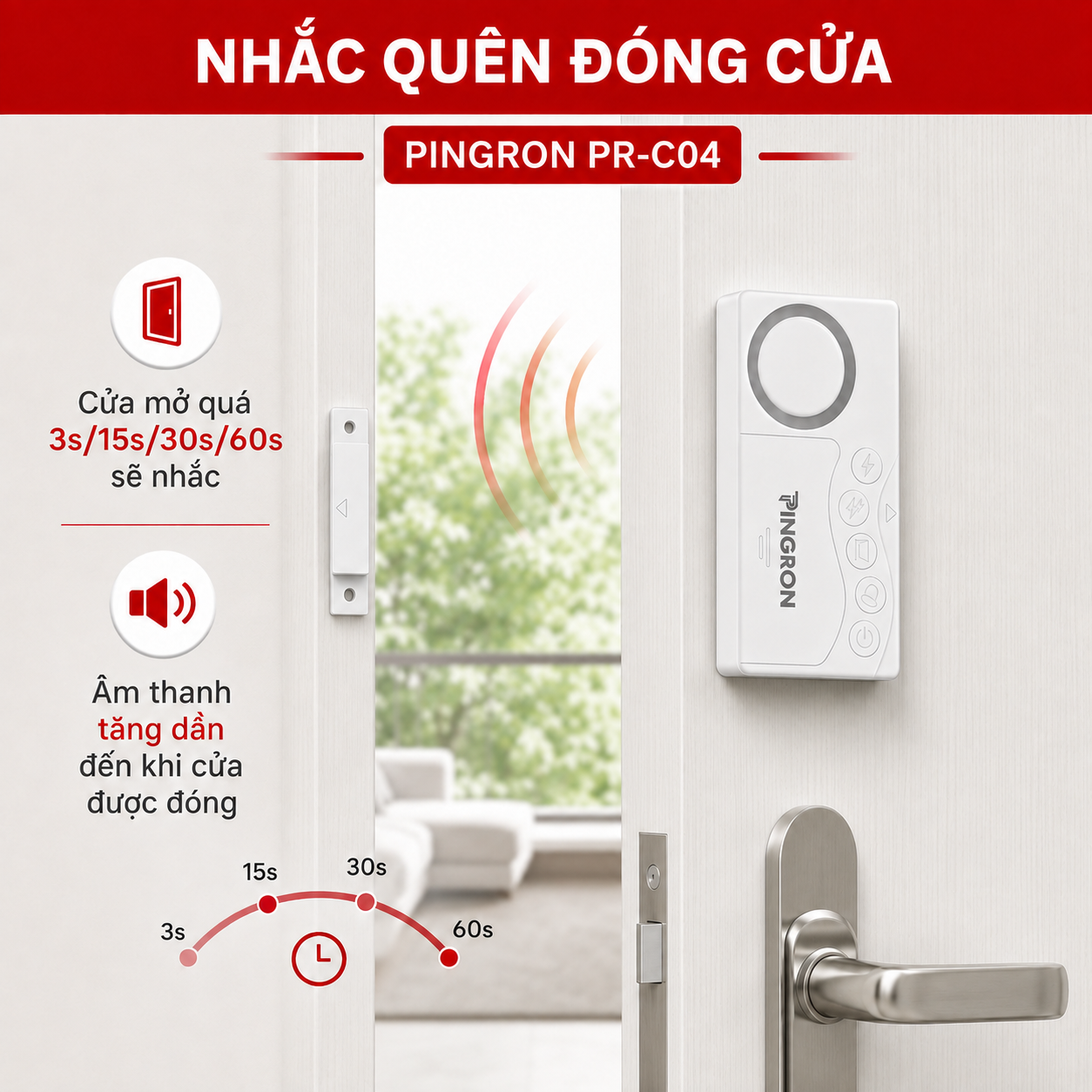 Chế độ nhắc nhở quên đóng cửa