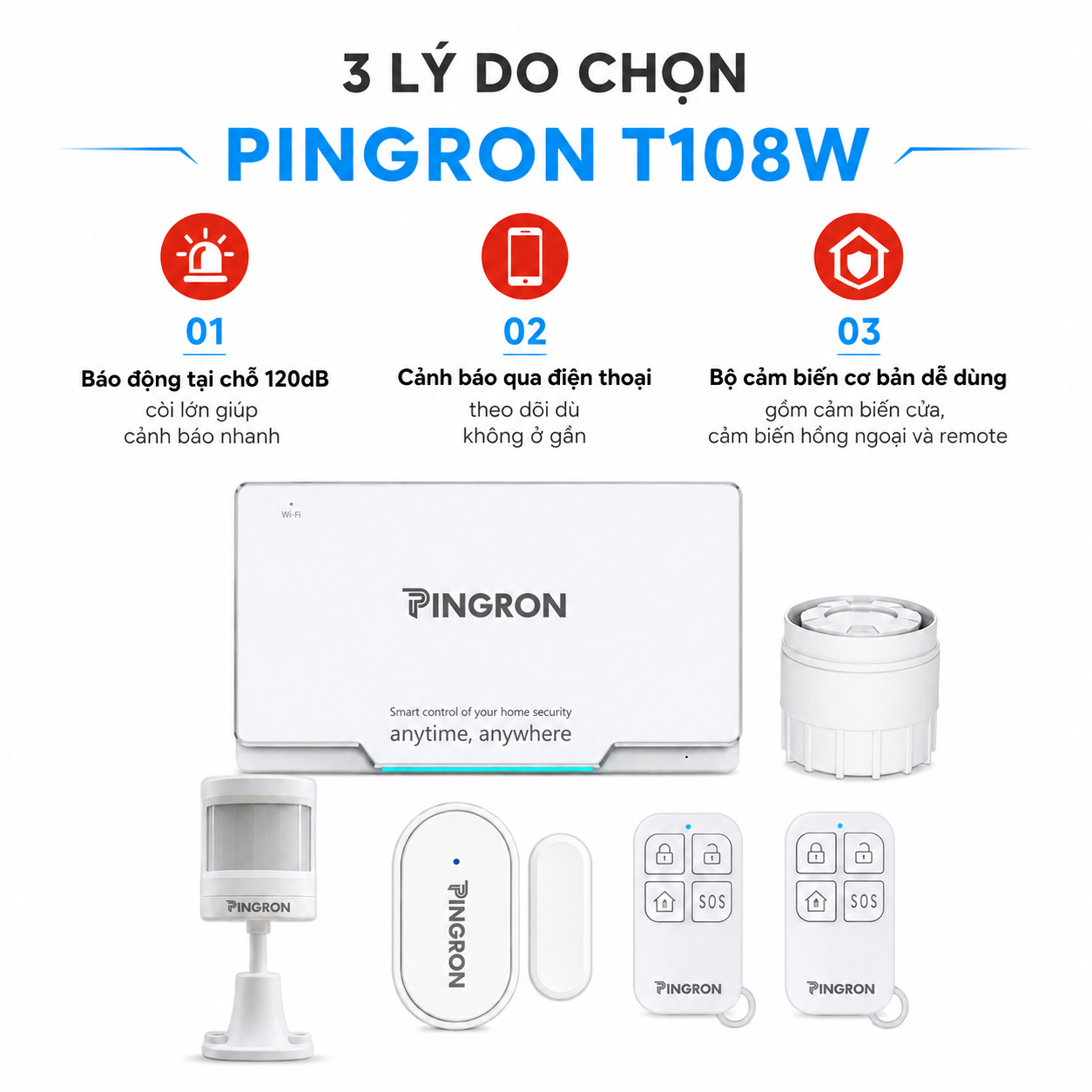 Chuông báo khẩn cấp người già Pingron S016W kèm nút SOS N03 / N02 / DB06 – image 6