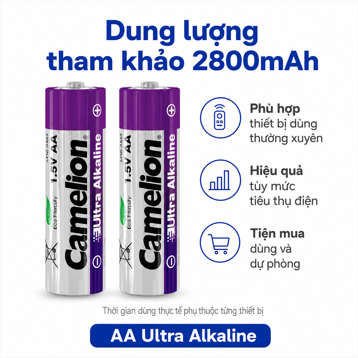 Pin AA Ultra Alkaline 1.5V dung lượng cao – Tùy chọn 2/4/6/8/10 viên – ảnh 4