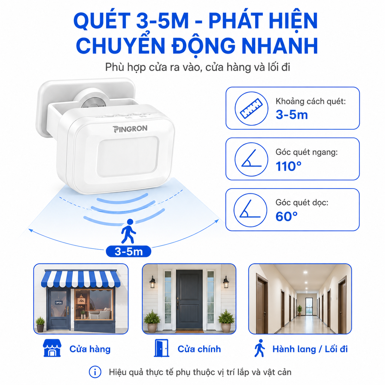 Chuông báo khách hồng ngoại không dây PINGRON C10 – ảnh 3