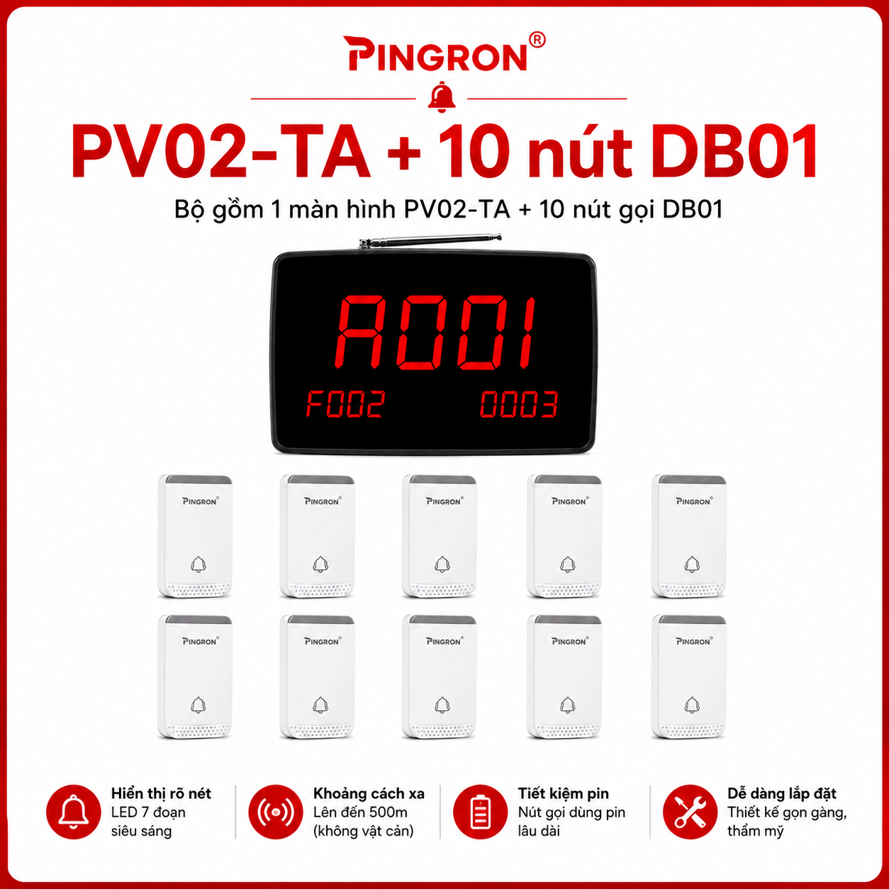 PV02-TA + 10 nút DB01