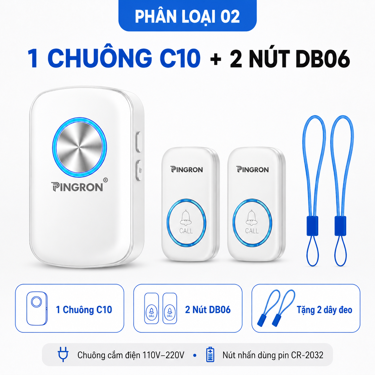 1 Chuông C10 + 2 nút DB06