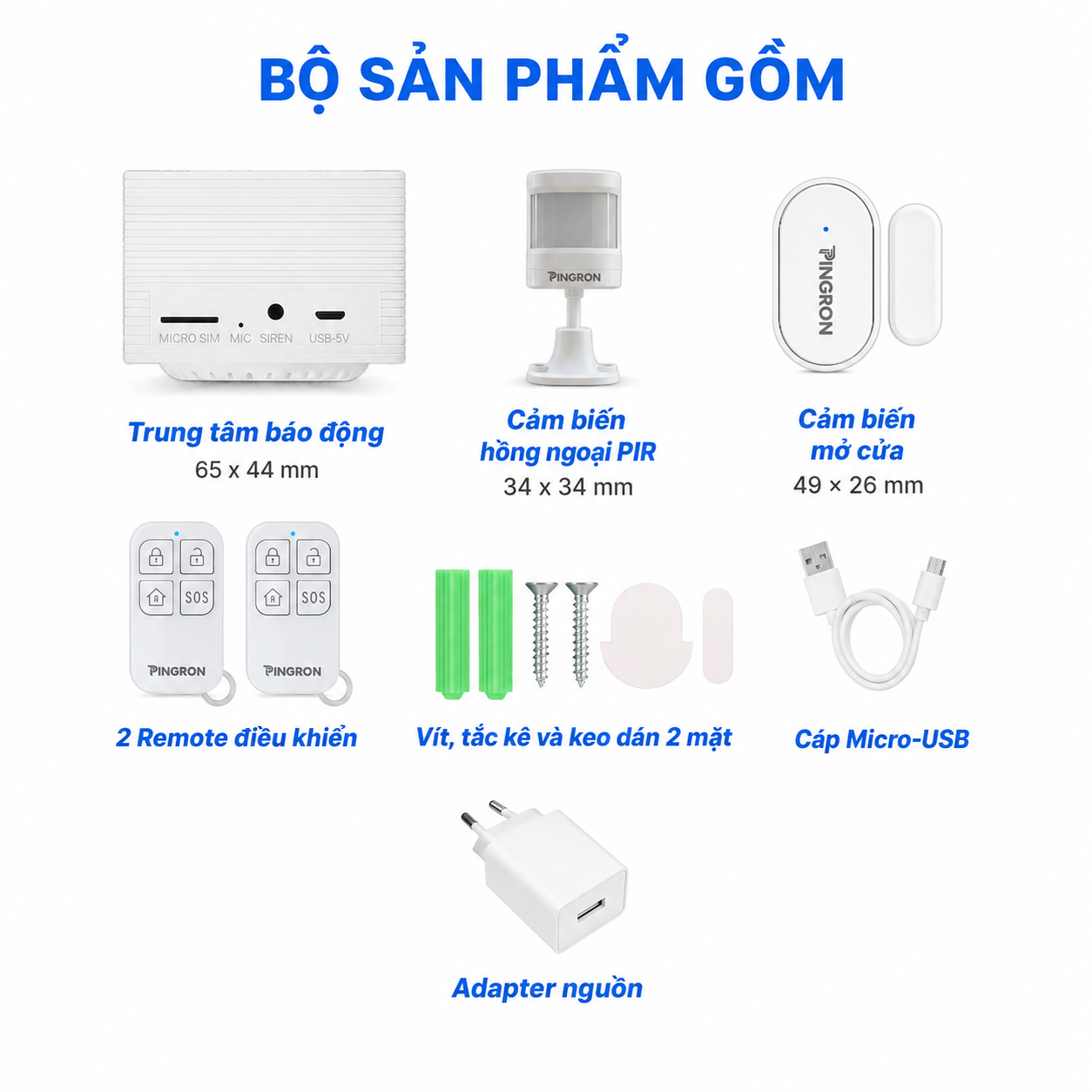 Thiết bị báo động chống trộm qua điện thoại WiFi PINGRON S021WB – ảnh 5