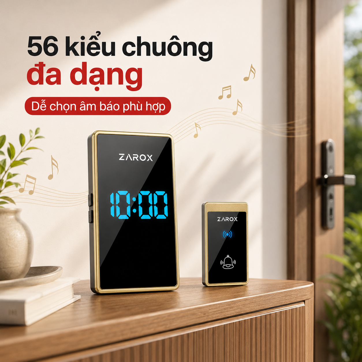 ZAROX ZD07 hỗ trợ 56 kiểu chuông để lựa chọn
