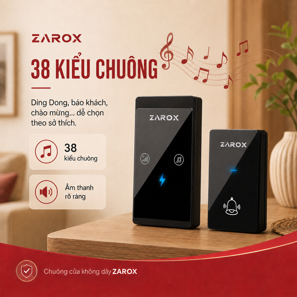 Chuông cửa không dây, chuông cửa không dùng pin ZD04 – ảnh 8