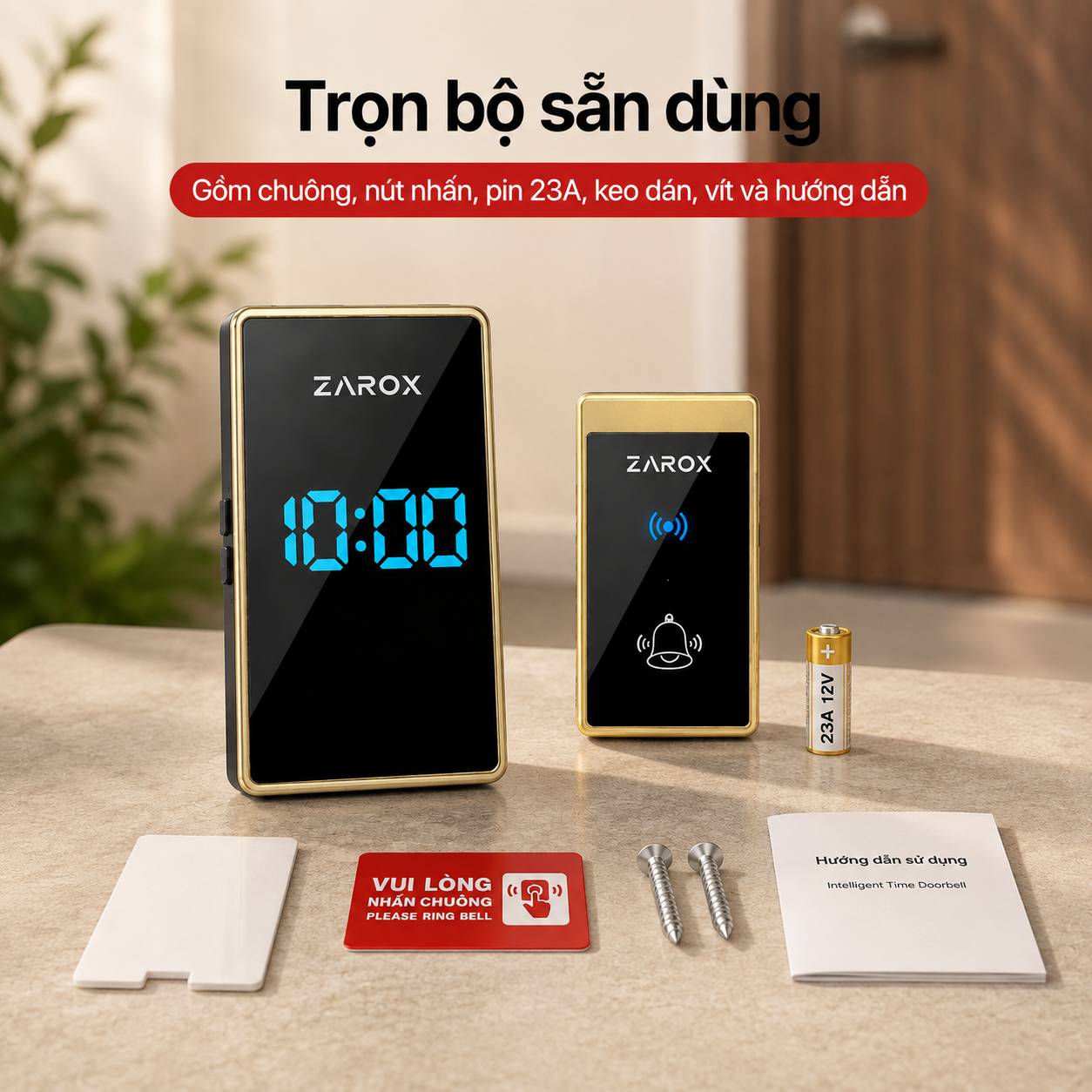 Bộ chuông cửa ZAROX ZD07 gồm