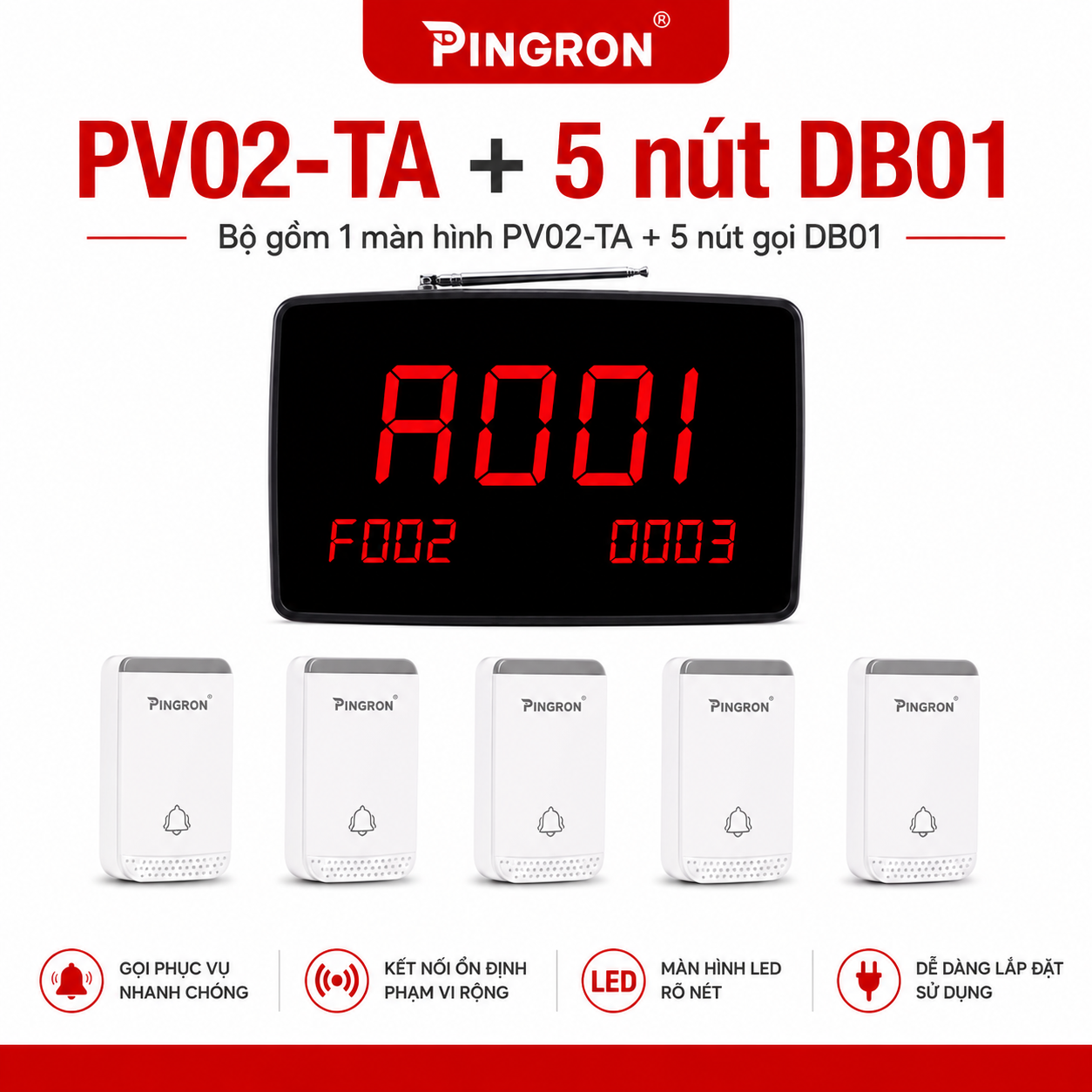 PV02-TA + 5 nút DB01