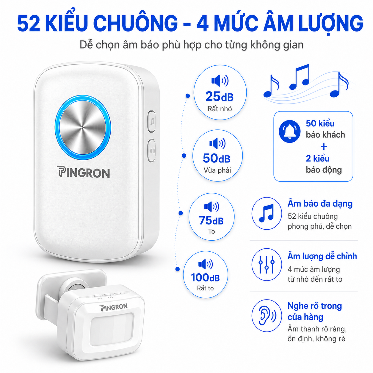 Chuông báo khách hồng ngoại không dây PINGRON C10 – ảnh 2