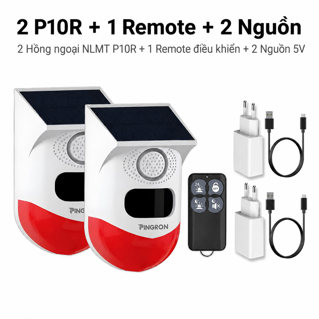 2 P10R + 1 Remote + 2 Nguồn