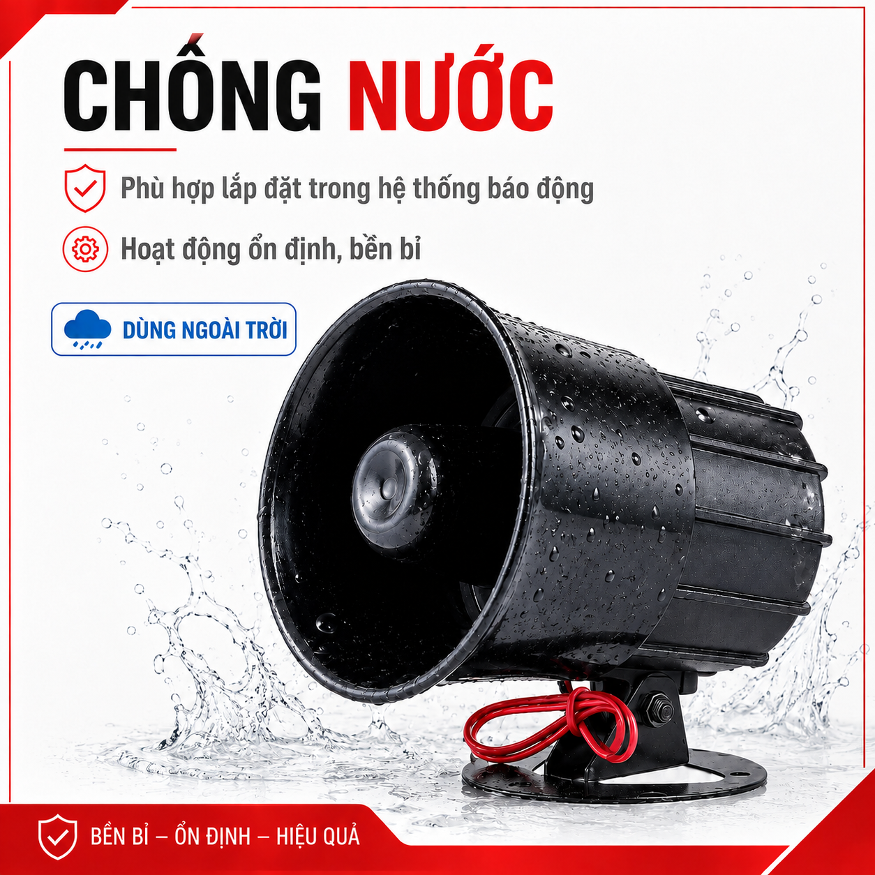 Còi báo động PINGRON S10 hỗ trợ chống nước lắp ngoài trời