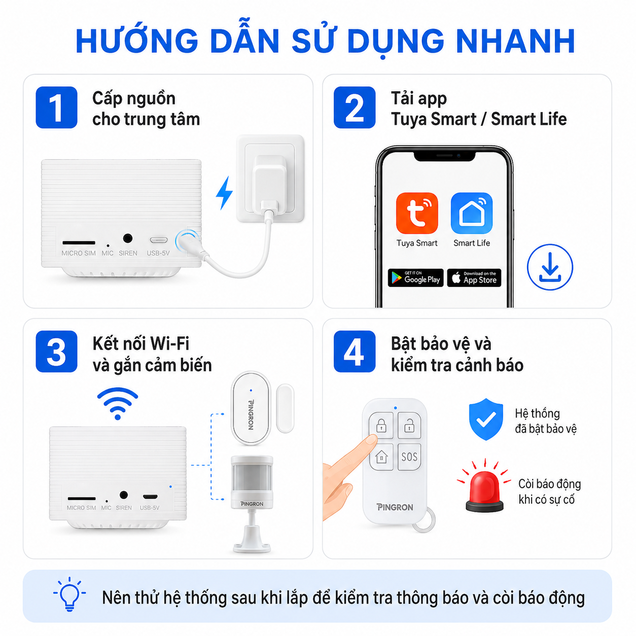 Thiết bị báo động chống trộm qua điện thoại WiFi PINGRON S021WB – ảnh 8