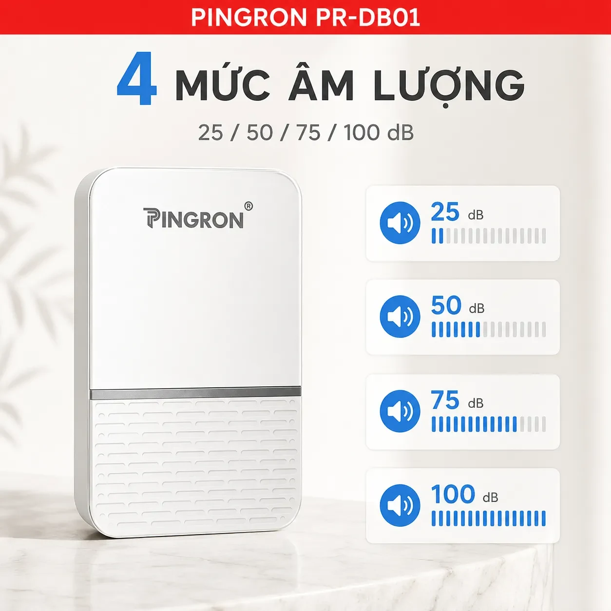 Chuông Cửa Không Dây PINGRON PR-DB01 | Chống Nước, Kết Nối Xa 300m – ảnh 3