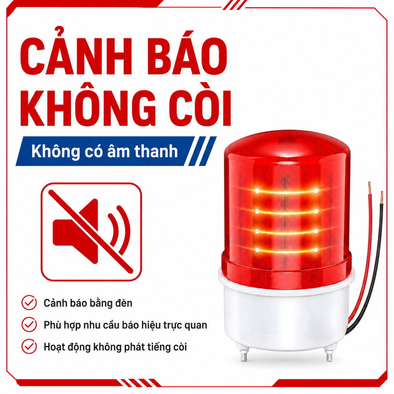 Đèn báo động PINGRON L15 cảnh báo bằng ánh sáng không phát âm thanh