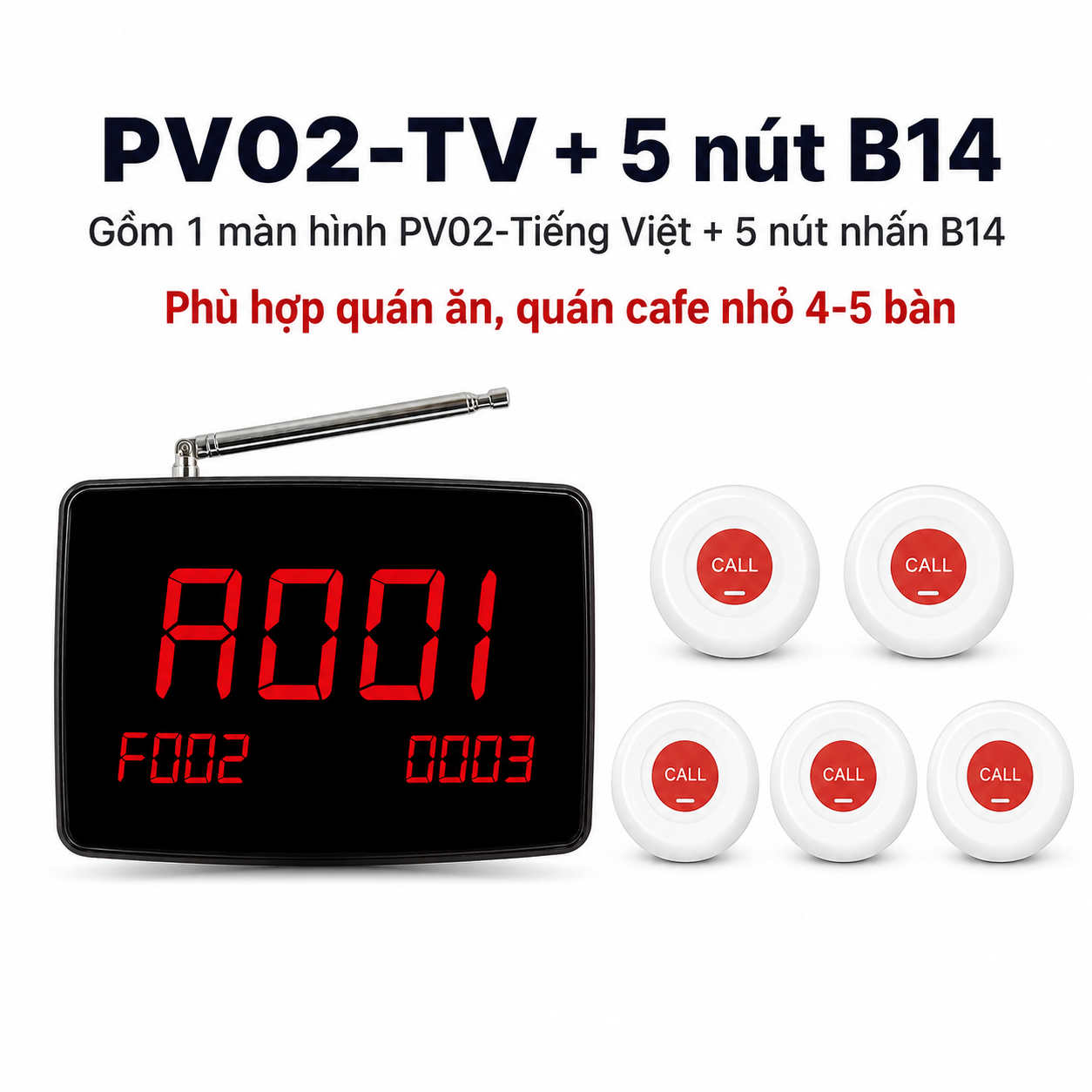 PV02-TV + 5 nút B14