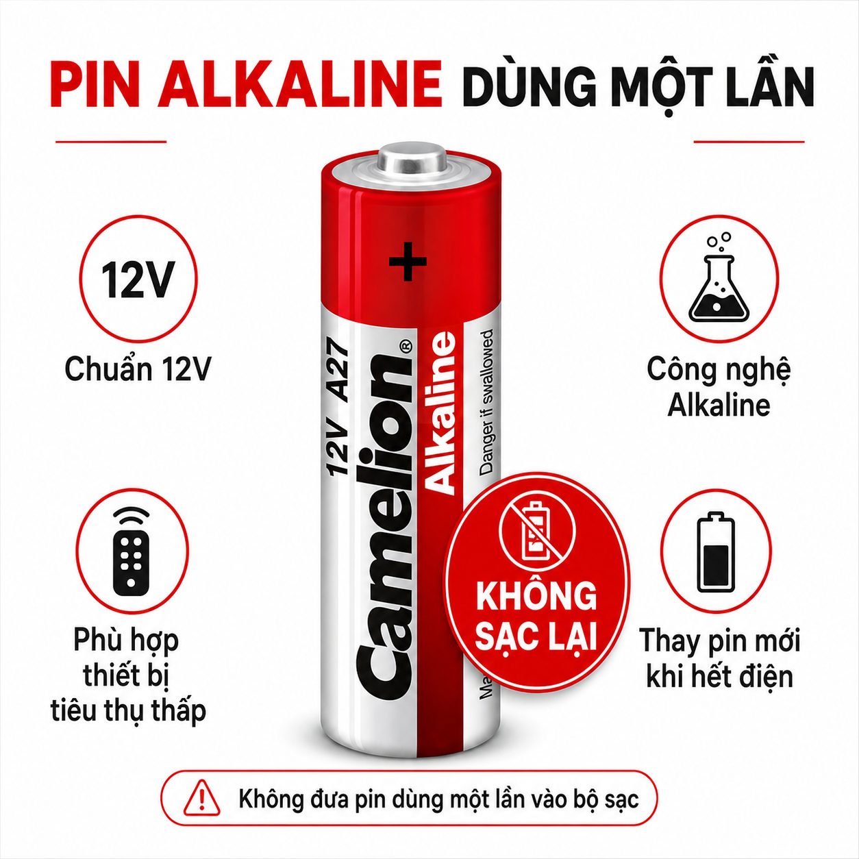 Pin 27A 12V Alkaline Camelio dùng cho remote cửa cuốn, báo động – ảnh 8