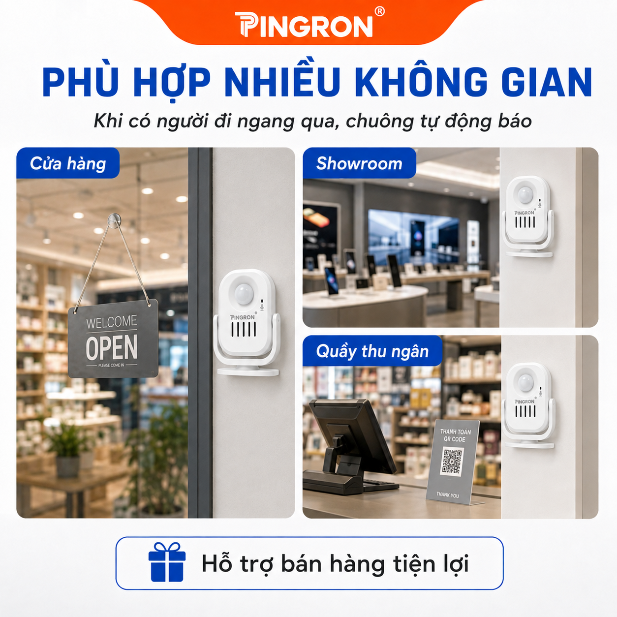 Chuông báo khách tự động PINGRON PR-P03RC ghi âm tiếng Việt – ảnh 7