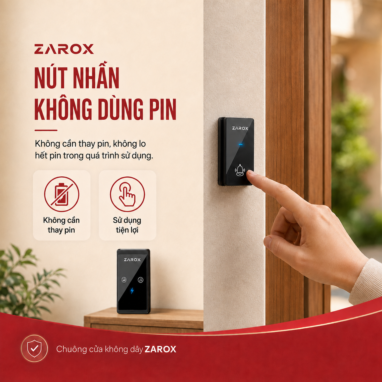 Chuông cửa không dây, chuông cửa không dùng pin ZD04 – ảnh 3