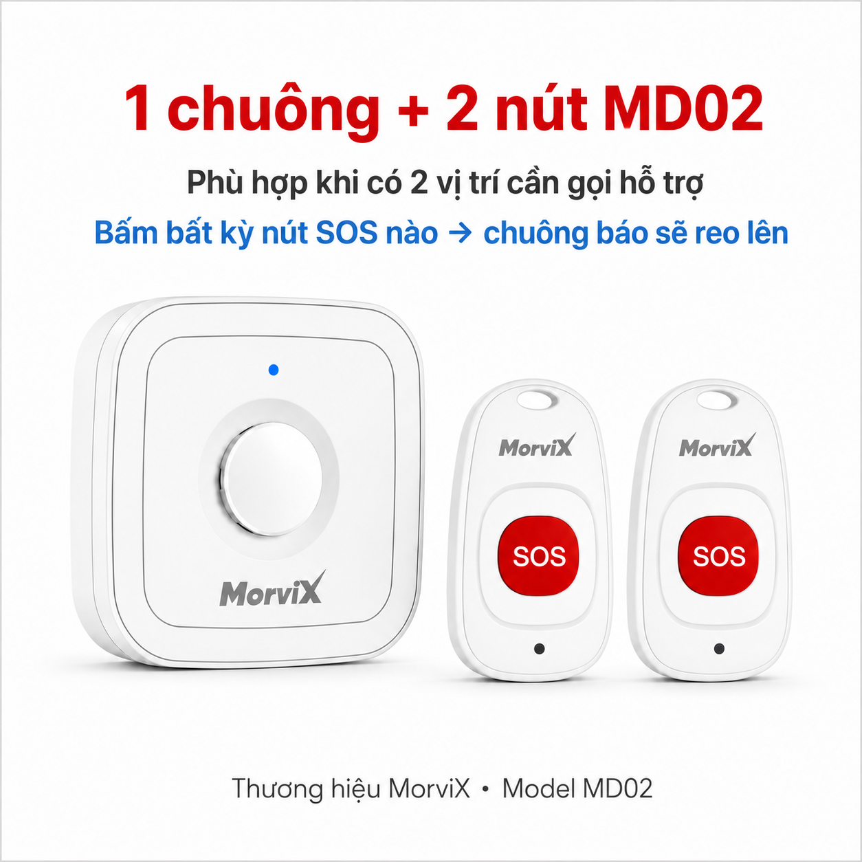 1 chuông + 2 nút MD02