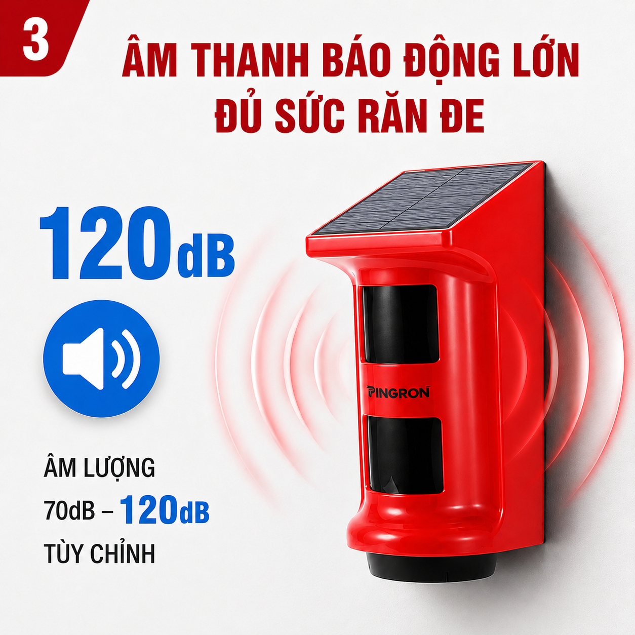Thiết bị báo động PINGRON P09 âm thanh lớn đến 120dB
